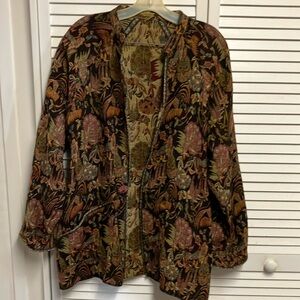 No brand, reversible light weight tapestry jacket.